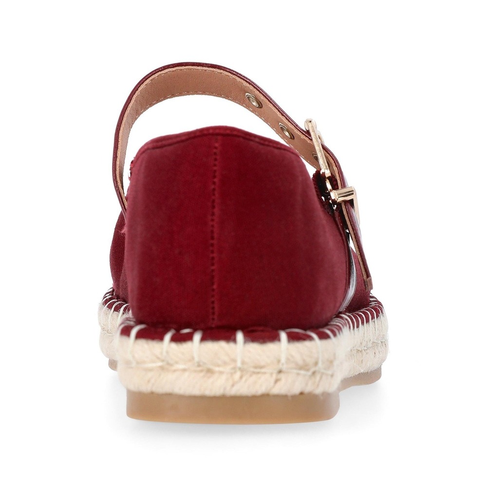Time and Tru Mary Jane Espadrille Women Shoes Burgundy Canvas Square Toe 7.5 NEW - Picture 4 of 5